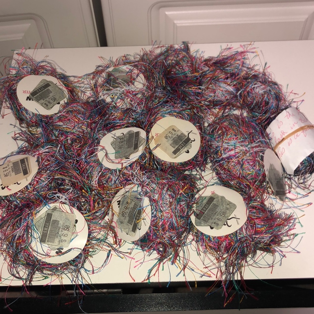 10+ Balls of TRENDSETTER EYELASH YARN. MADE IN ITALY. NWT